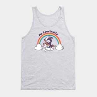 Rainbow's End: The Grim Reaper Rides a Dead Inside Unicorn Tank Top